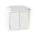 Переключатель накладной 2-клавишный IP44, Forix™ 782361, цвет белый