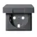 Накладка розетки с крышкой Merten SM MTN2341-0414 антрацит