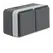 Розетка с/у двойная горизонтальная IP55, серый, 16А/250В W.1