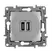 Розетка з двома USB-роз'ємами тип A+ тип C 240V/5V 3000мА Legrand Etika 672436, колір алюміній
