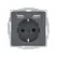 Розетка із з/к 16А/250В + 2хUSB/2.4A, антрацит Q.х