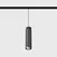 Підвісний світильник IN_LINE TUB M P 200, D52mm, H200mm, CREE LED 10.8W, 4000K, 1120Lm, 50°, CRI>90, 48V, 2-х групний, Вкл./Викл., IP20, титановий/чорний