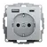 Розетка с защитой и USB Тип A/C, System 55 Gira 245926 под алюминий