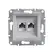 Розетка комп'ютерна 2-а RJ45 кат.6/UTP «Asfora» (колір алюміній) EPH4800161