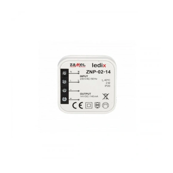 Блок живлення Ledix ZNP-02-14 прихованого монтажу (підрозетник) 14V DC/2W