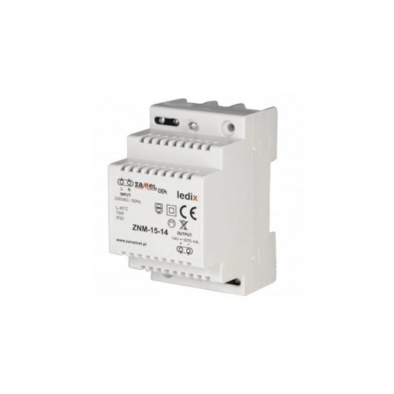 Модульний блок живлення Ledix ZNM-15-14 на DIN-рейку 14V DC/15W