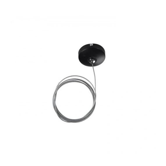Постільна чаша з кабелем для треків AZzardo TRACK CEILING PLATE + WIRE AZ4780 Black