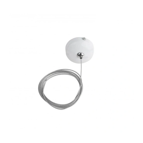 Постільна чаша з кабелем для треків AZzardo TRACK CEILING PLATE + WIRE AZ4782 White