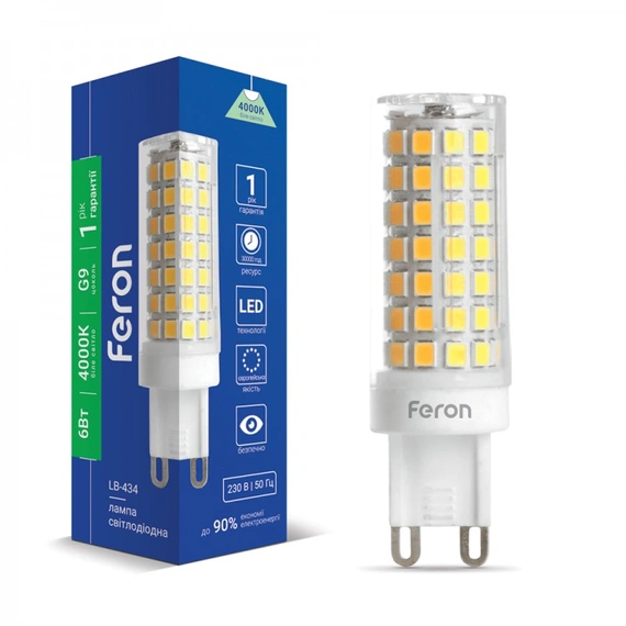 Светодиодная лампа Feron LB-434 6Вт G9 4000K 38147