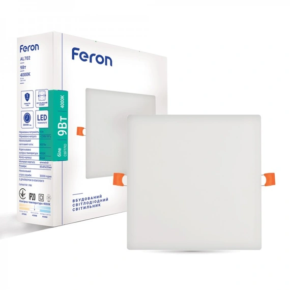 Встраиваемый светодиодный светильник Feron AL702 9W | 01904
