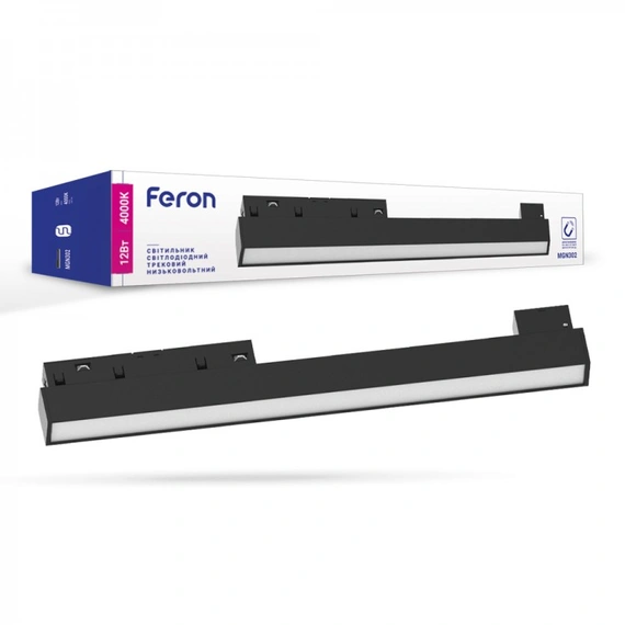 Магнитный трековый светильник Feron MGN302 12W черный | 41938
