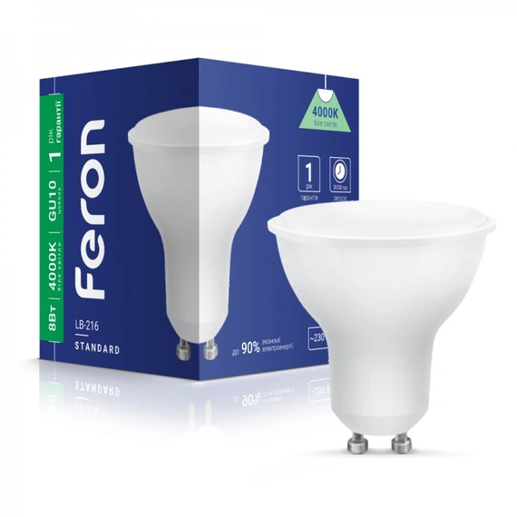 Светодиодная лампа Feron LB-216 8Вт GU10 4000K | 40187