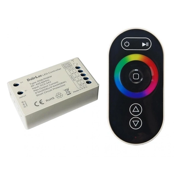 Пульт дистанційного керування+контролер RF 2.4GHz, 1-зонний RGB/RGBW, 5-24V/DC 4*4A (RGBW)/3*5A (RGB), 4*20-96W/3*25-120W, KLOODI KD- D5