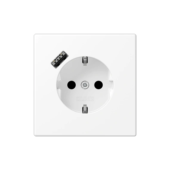 Розетка с ж/у и USB-портом типа A, JUNG LS1520-18AWWM белоснежно матовый