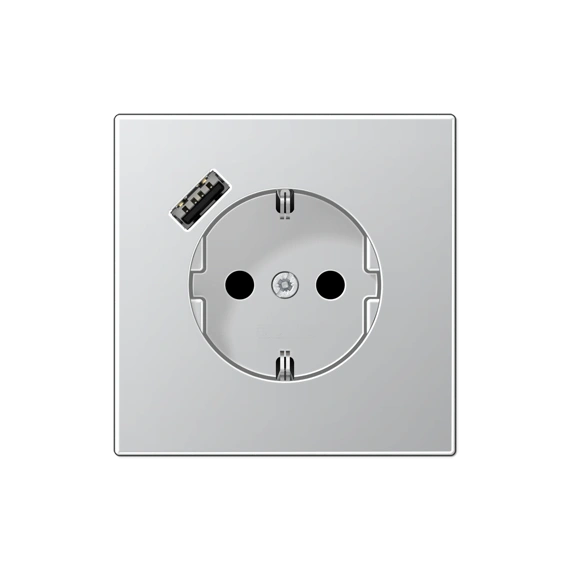Розетка із з/к та USB-портом типу A, JUNG AL1520-18A Алюміній
