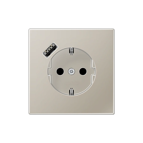 Розетка із з/к та USB-портом типу A, JUNG ES1520-18A Edelstahl