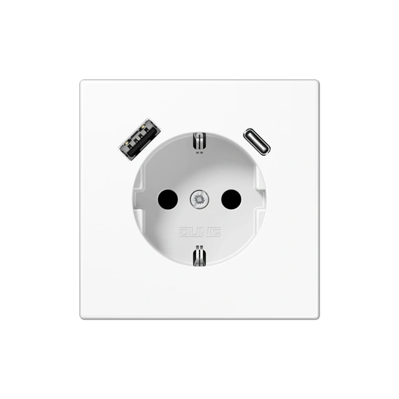 Розетка ж/у USB тип A + USB тип C, JUNG LS1520-15CAWW белый