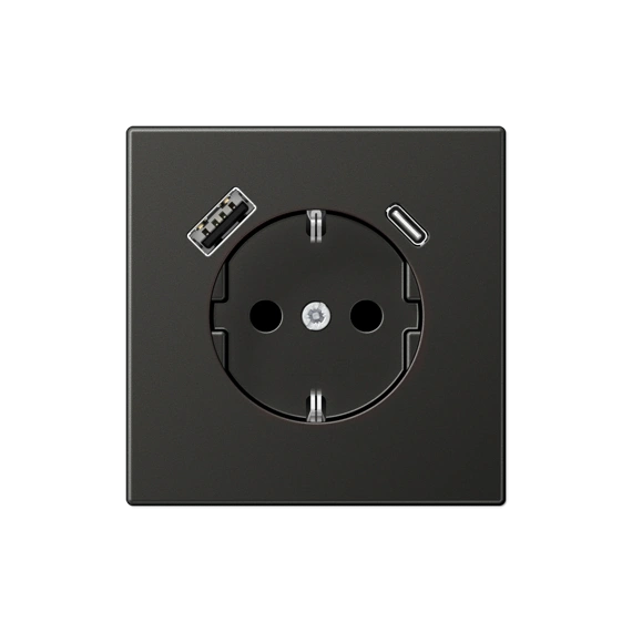 Розетка ж/у USB тип A + USB тип C, JUNG AL1520-15CAAN Антрацит
