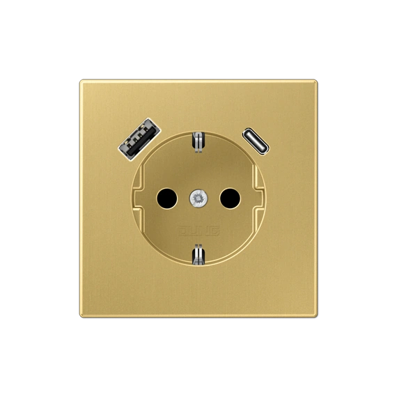 Розетка ж/у USB тип A + USB тип C, JUNG ME1520-15CAC латунь Classic