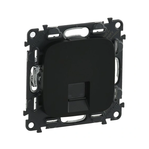 Розетка PC-1 комп'ютерна RJ45 UTP 6.cat., Valena Allure, колір антрацит
