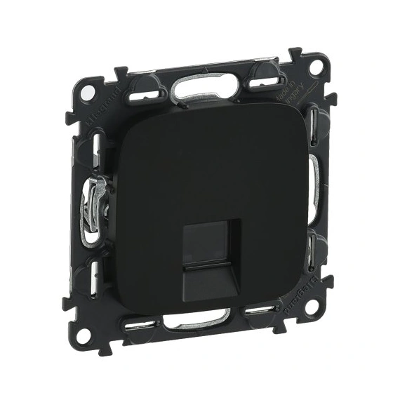 Розетка PC-1 комп'ютерна RJ45 UTP 6.cat., Valena Allure, колір антрацит