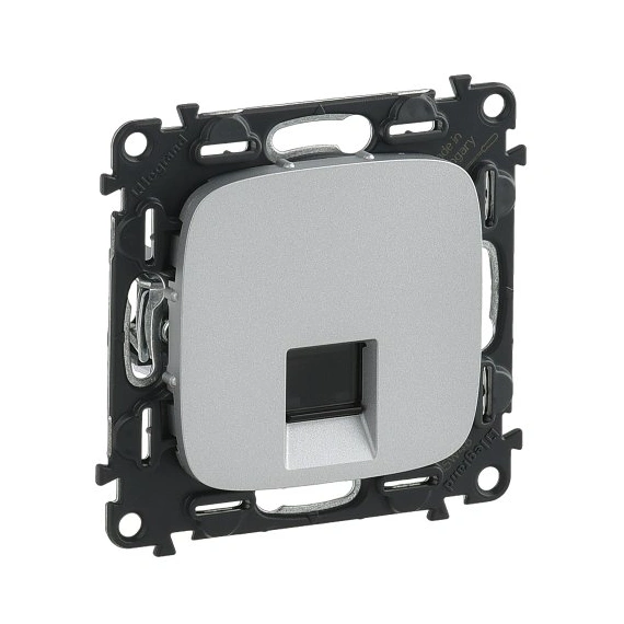 Компьютерная розетка PC-1 RJ45 UTP 6.cat., Valena Allure, цвет алюминий