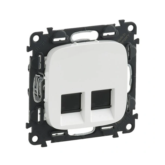 Розетка комп'ютерна підвійна RJ45 UTP 6 cat., Valena Allure, колір білий