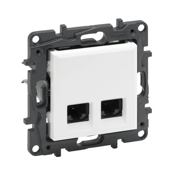 Розетка комп'ютерна 2XRJ45 CAT6 FTP Legrand NILOE STEP 863162 колір білий
