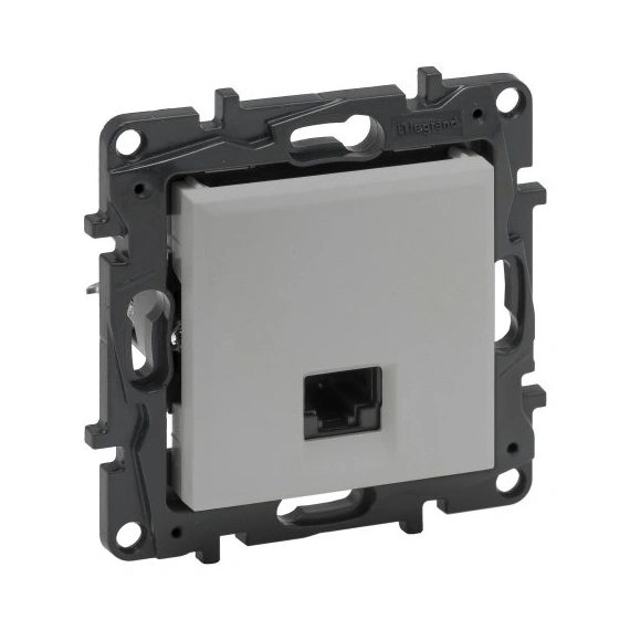 Розетка комп'ютерна RJ45 CAT5e UTP Legrand NILOE STEP 863359 колір алюміній