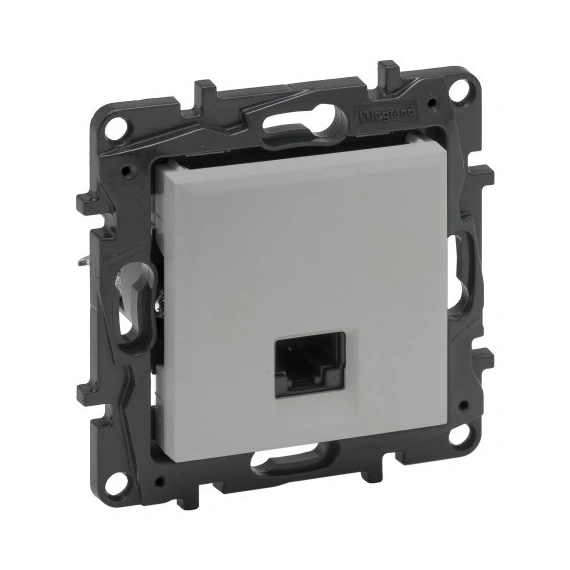 Розетка компьютерная RJ45 CAT6 FTP Legrand NILOE STEP 863361 алюминий цвет