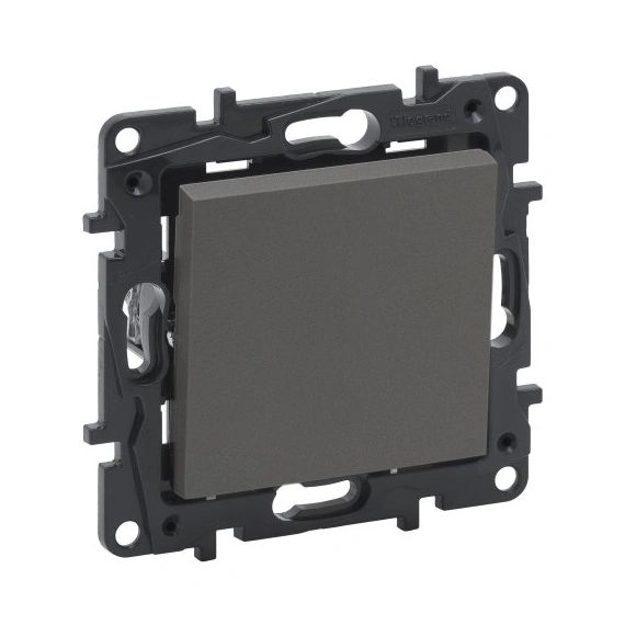 Переключатель 1-кл 10А клеммы Legrand NILOE STEP 863406 цвет cталь