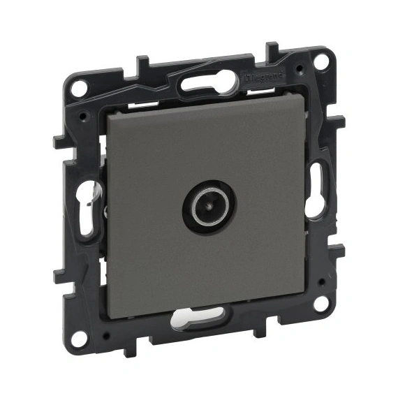 Розетка TV "звезда" Legrand NILOE STEP 863474 цвет сталь.