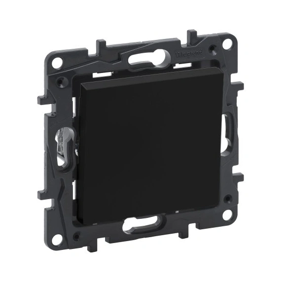 Переключатель 1-кл 10А клеммы Legrand NILOE STEP 863506 цвет черный