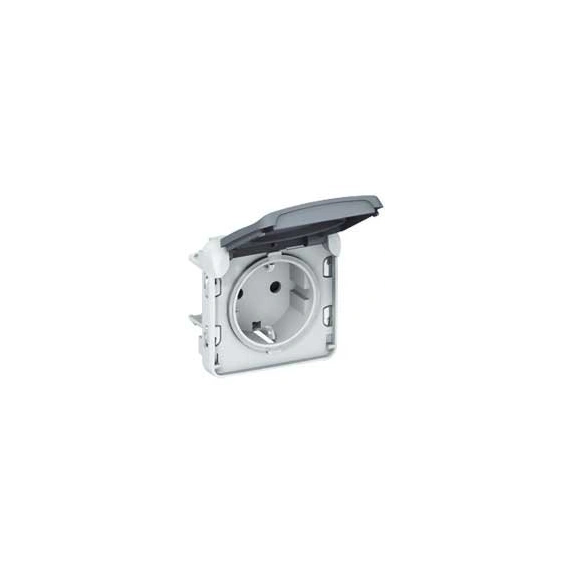 Механизм розетки с заземлением 16А IP55 Legrand Plexo - 69571, цвет серый