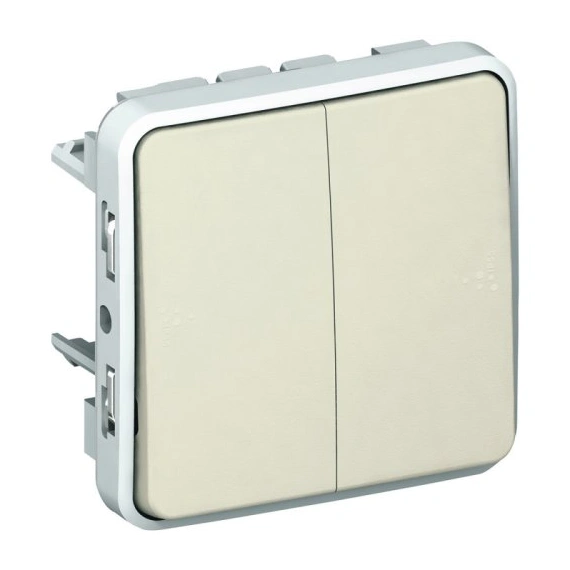 Механизм переключателя 2-кл 10А IP55 "Legrand" Plexo - 69625, цвет белый
