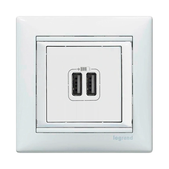 Розетка USB (2 виходи) Valena Legrand 770470, колір білий