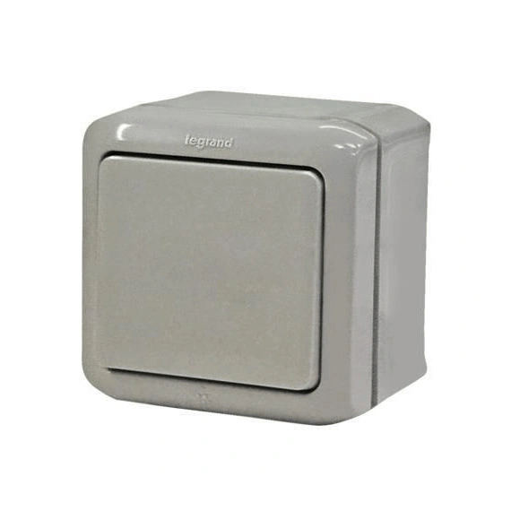 Перемикач накладний 1-клавішний IP44, Forix™ 782383, колір сірий