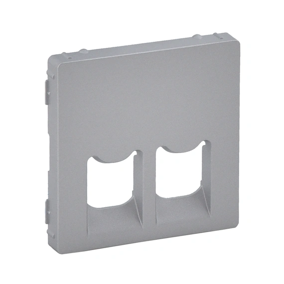 Лицьова панель для розетки RJ45+RJ11, Valena Life, колір алюміній