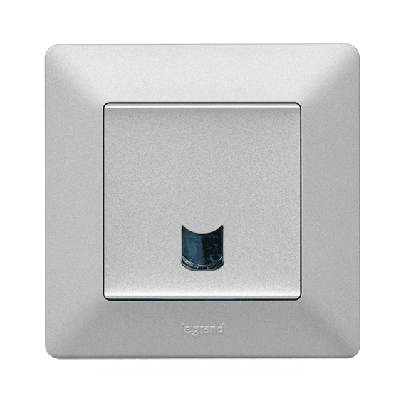 Розетка PC-1 комп'ютерна RJ45 UTP 5cat., Valena Life, колір алюміній