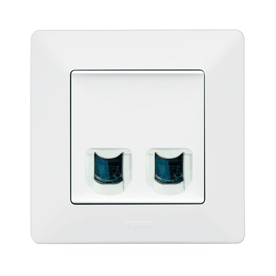 Розетка компьютерная двойная RJ45 UTP 5cat., Valena Life, цвет белый