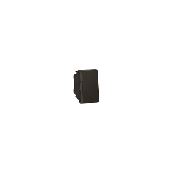 Вимикач кнопковий EASYLED 1 модуль 6А 250В MOSAIC NEW 079130L колір чорний матовий