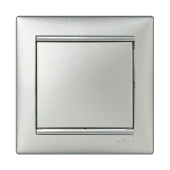 Перемикач 1-клавішний (прохідний) Legrand Valena 770106, колір алюміній