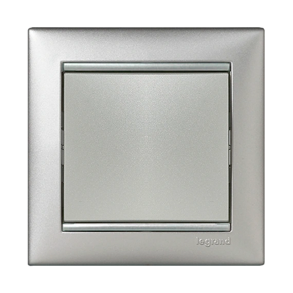 Перемикач 1-клавішний крест Legrand Valena 770107, колір алюміній