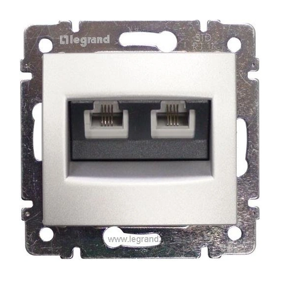 Комп'ютерна розетка 2хRJ45 5кат UTP 770239 Legrand Valena, колір алюміній