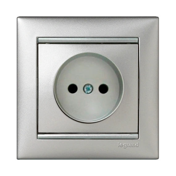 Розетка без заземления Legrand Valena 770116, цвет алюминий