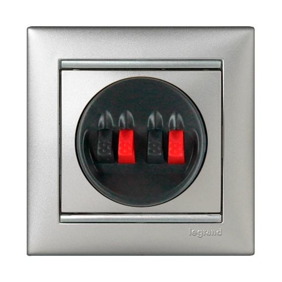Розетка двойная для колонок Legrand Valena 770124 цвет алюминий.