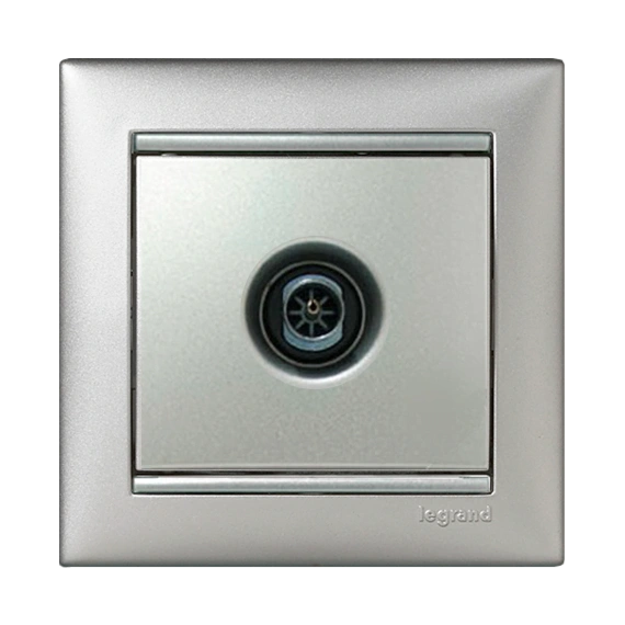 Розетка TV (телевизионная) оконечная 10 дБ Legrand Valena 770130 цвет алюминий