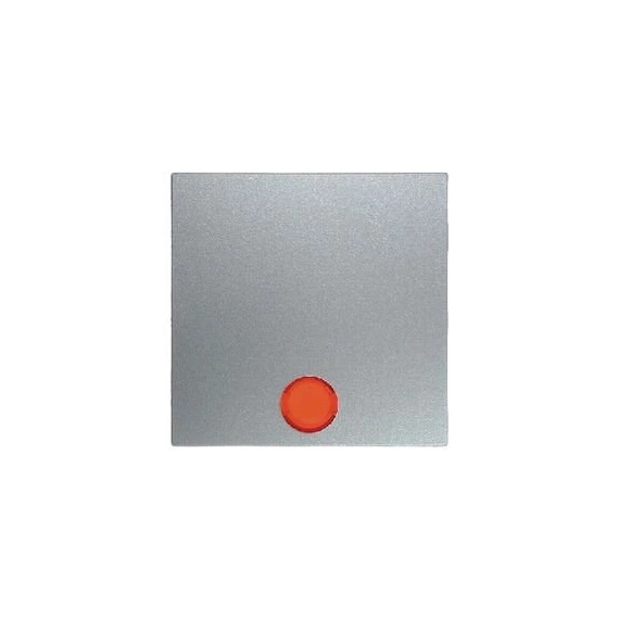 Клавиша выключателя с подсветкой 1-я Berker для коллекций S.1/B.3/B.7 GLAS, цвет «алюминий матовый», 16211404