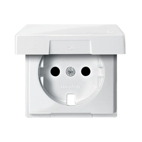 Накладка для розетки с крышкой Merten SM MTN2340-0319 полярно-белый.