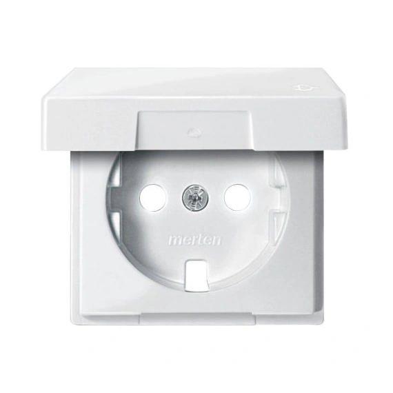 Накладка для розетки із з/к та кришкою Merten SM MTN2341-0319 полярно-білий